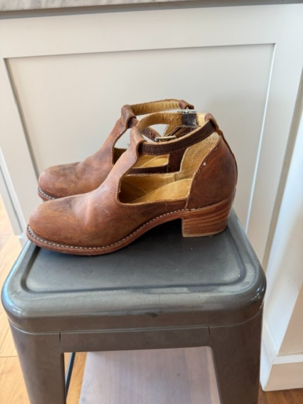 Red Wing Ankle Strap Block Heel